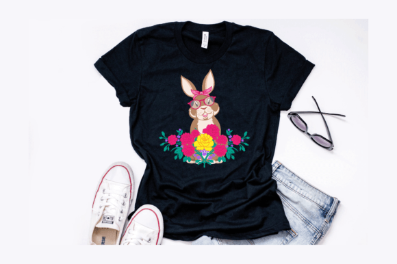 Glasses Bunny Mom T-Shirt Design