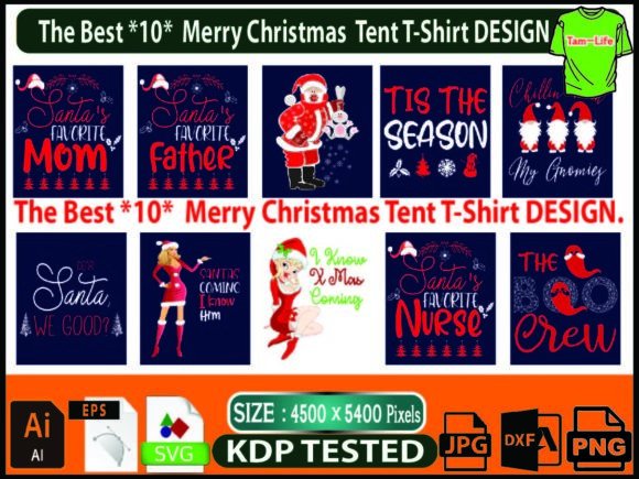 Merry Christmas Best Tent T-Shirt DESIGN