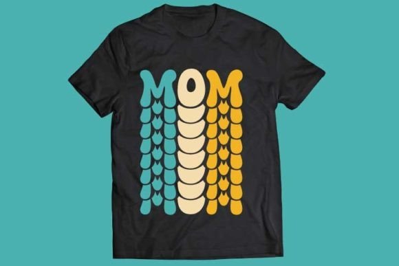 Mom Retro Wavy SVG Bundle T-shirts