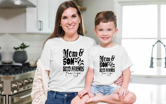 Mom Son Mother Day Retro SVG Shirt Design